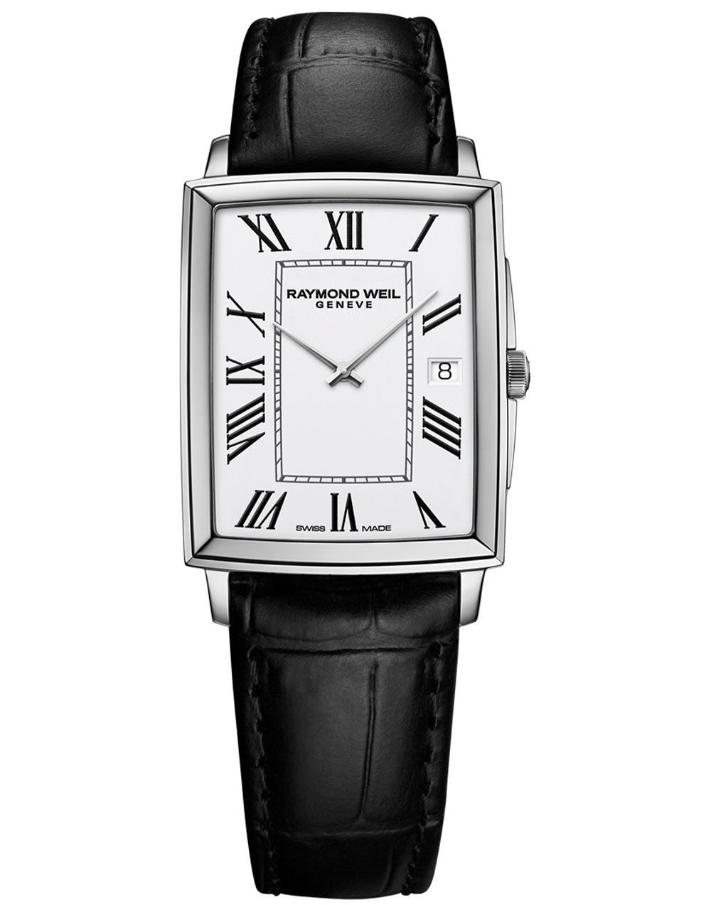 Toccata Men's Classic Rectangular Stainless Steel Leather Watch, 37 x 29 mm  - Store US - Raymond Weil