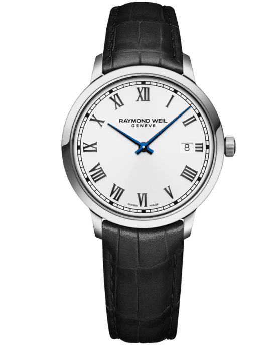 Toccata Men’s Quartz White Dial Leather Strap Watch, 39mm