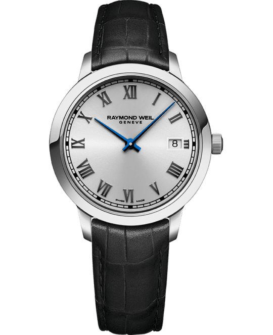 Toccata Ladies Quartz Silver Dial Leather Strap Watch, 34mm