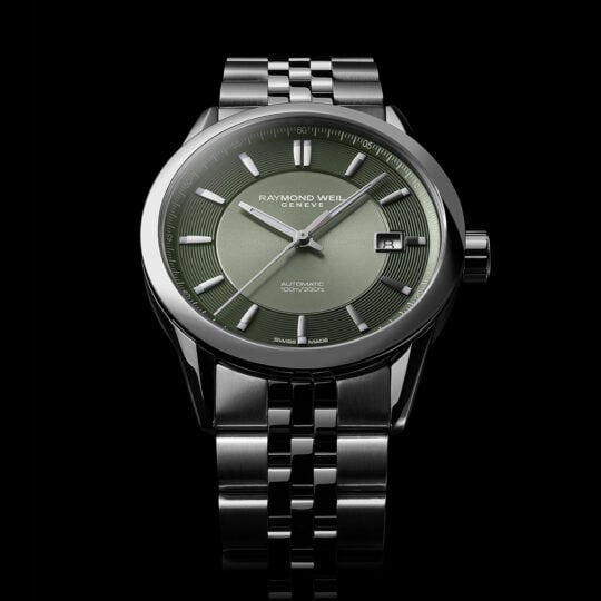 Freelancer Automatic Olive Green Dial Stainless Steel Bracelet Watch, 38mm