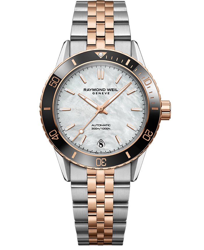 Freelancer Diver Rose Gold PVD Two-Tone Bracelet Watch, 36mm