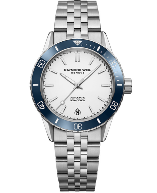 Freelancer Diver White Dial Bracelet Watch, 36mm