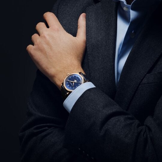 Millesime Automatic Moon Phase Midnight Blue Dial Watch, 39.5mm