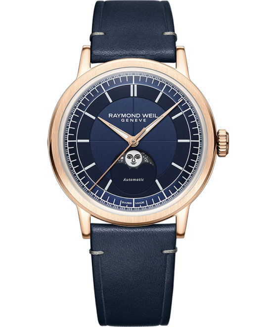 Millesime Automatic Moon Phase Midnight Blue Dial Watch, 39.5mm