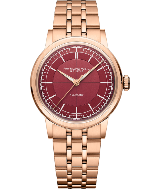 Millesime Automatic Central Seconds Burgundy Dial Watch, 35mm