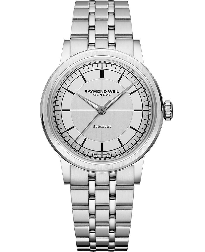 Millesime Automatic Central Seconds Silver Dial Bracelet Watch, 35mm