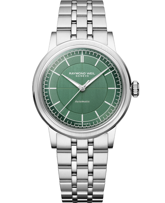 Millesime Automatic Central Seconds Sage Green Dial Watch, 35 mm