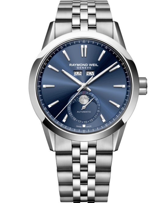 Freelancer Complete Calendar Blue Sunray Dial Watch, 40mm