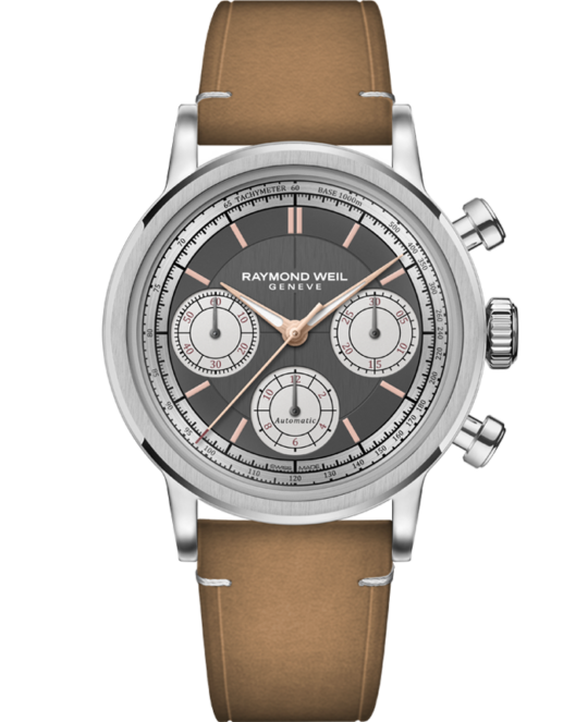 Millesime Automatic Tri-Compax Chronograph Leather Strap Watch, 39 mm